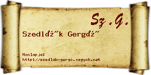 Szedlák Gergő névjegykártya